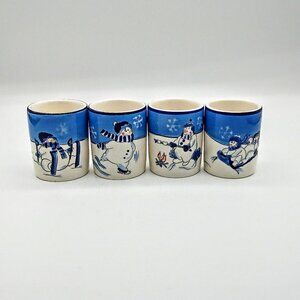 Canterbury Potteries Snow Valley Votive Candle Holders (4)